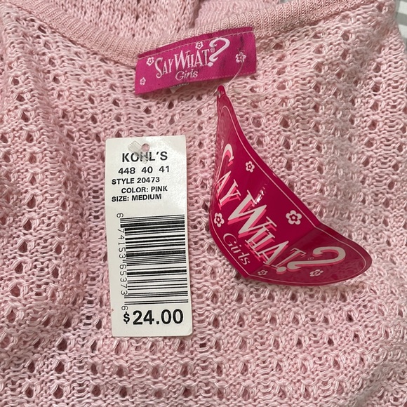 Brand - Say What? Girls - Girls long sleeve short open sweater, Medium, Pink - Picture 9 of 11